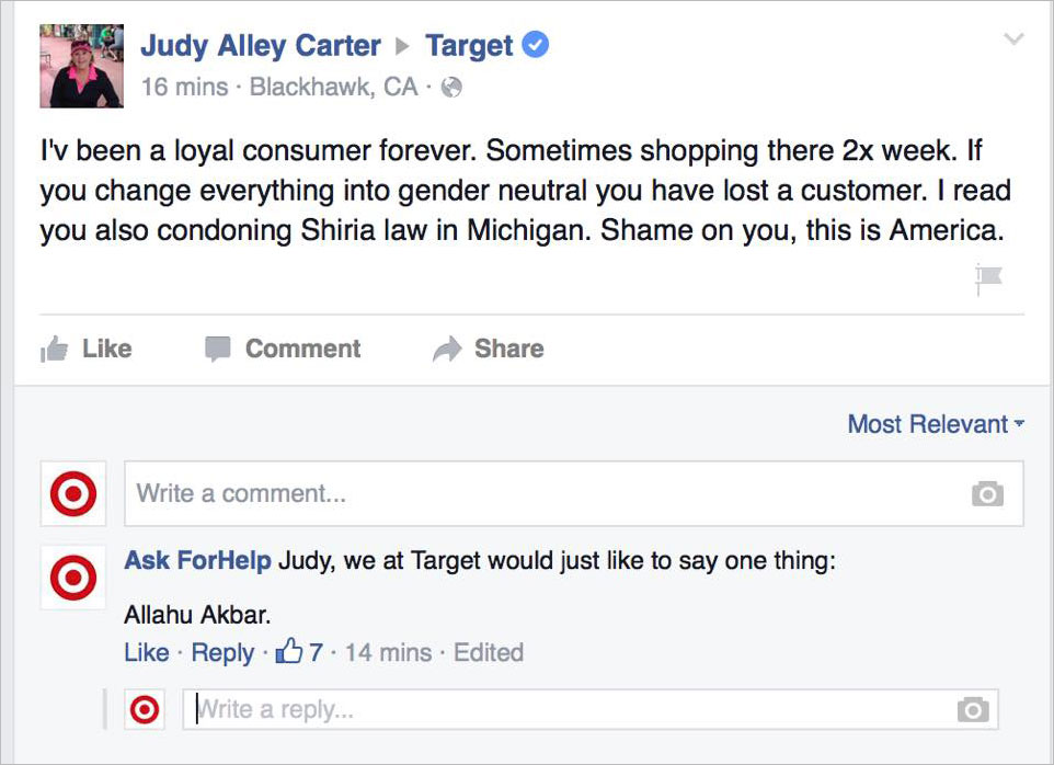 Target Responds To Troll With Genius Facebook Post