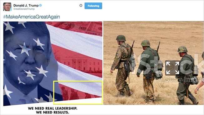 Internet Sleuths Prove Donald Trump Used an Image of Nazi Soldiers in a Patriotic Tweet