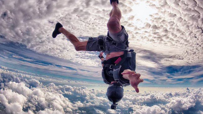 Skydiver med GoPro