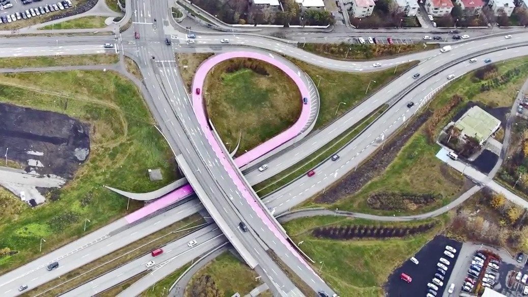 Highway Loop Becomes Massive Pink Ribbon For Cancer Awareness Adweek