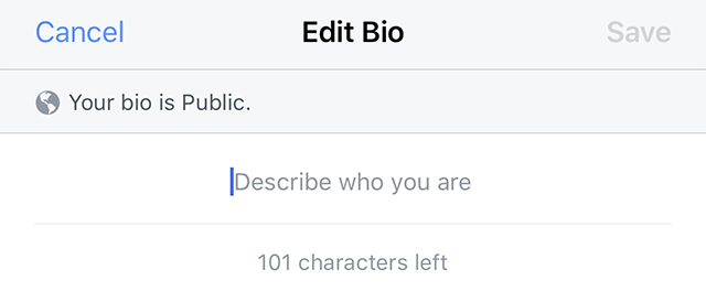 Facebook bio character limit