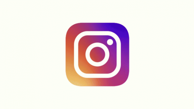 GIF of new multicolored Instagram logo
