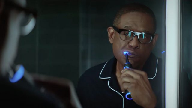 Forest Whitaker brushes his teeth in this Amazon spot.