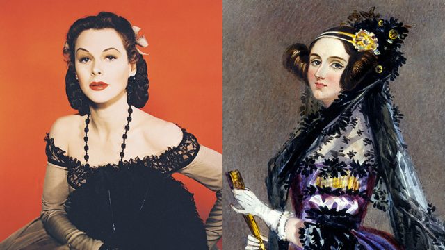 two images; the image on the left depicts a women posing in a black dress; on the right poses a women in a elaborate gown, she looks like a queen