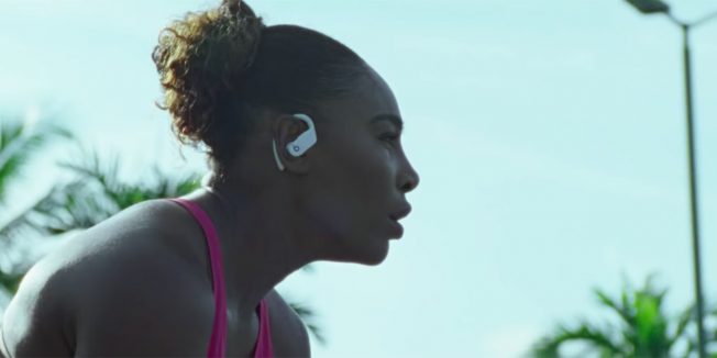 Serena Williams wears Powerbeats Pro wireless headphones.