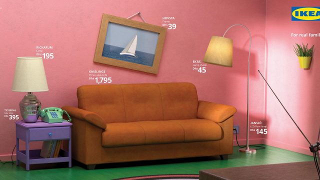 This Ikea setup resembles the Simpsons living room.