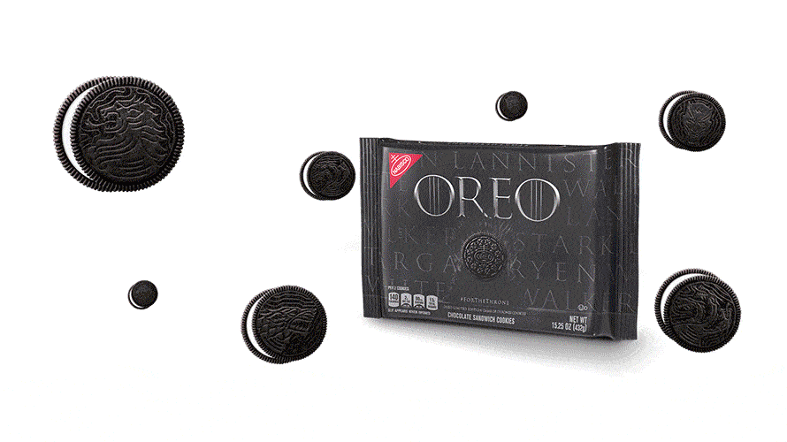 A image changes constantly; in the image is all the different types of Oreo boxes
