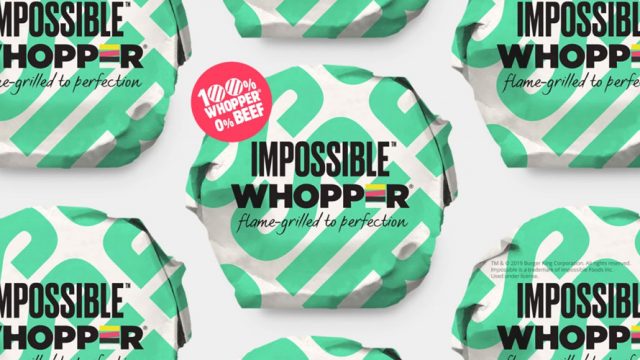 A group image of wrapped impossible whoppers