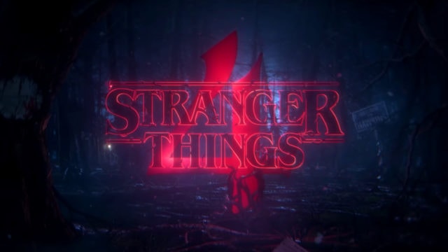 The number four behind the Stranger Things text logo