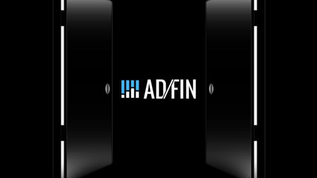 A black background with white on the sides with the Afdin logo in the middle