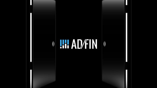 A black background with white on the sides with the Afdin logo in the middle