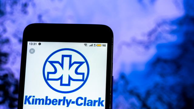 Cellphone showing Kimberly-Clark logo