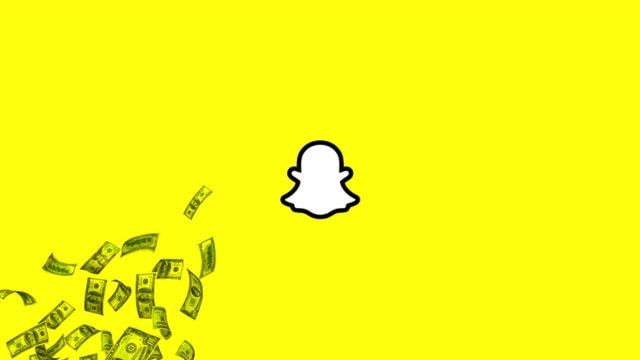Money and the Snapchat logo