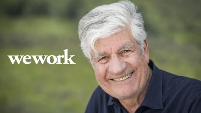 wework logo and headshot of Maurice Levy