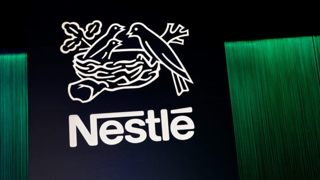 Nestle white logo on black