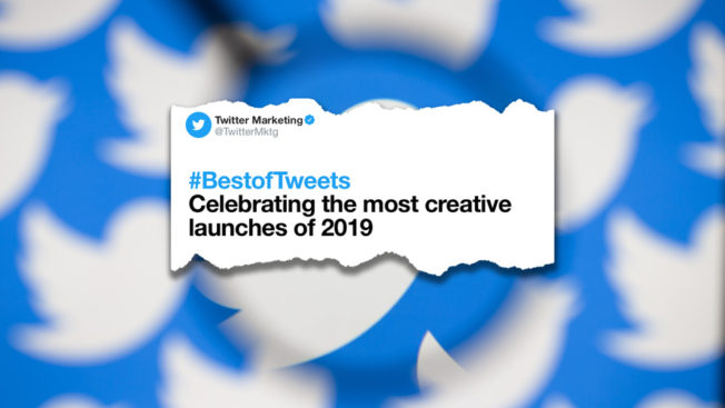 Twitter Marketing BestofTweets tweet on a collage of blurred twitter logos