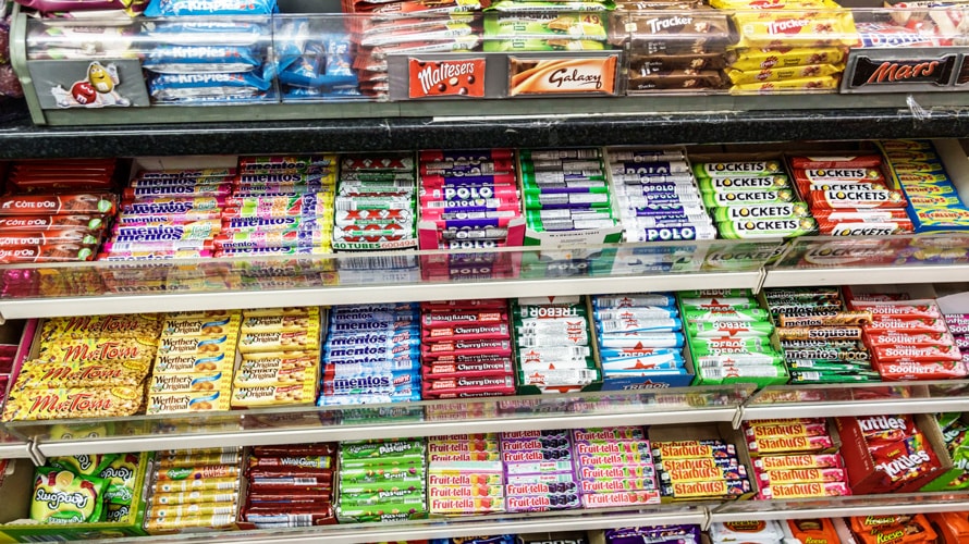 In-store candy shelf