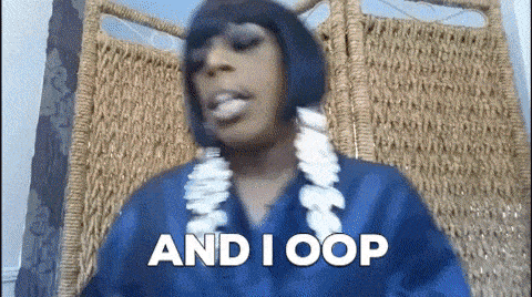 A mashup of popular GIFs ranging from "And I Oop" to a gif of Lizzo shrugging