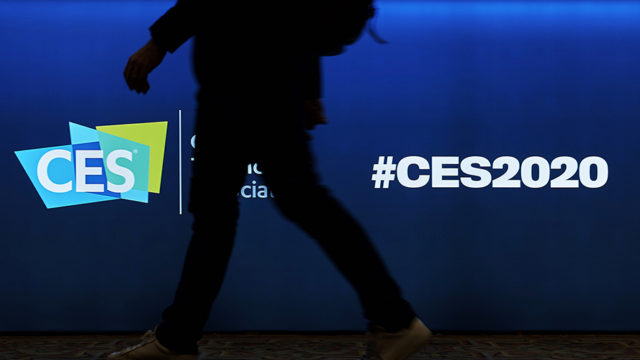 CES logo with a silhoutted person in front