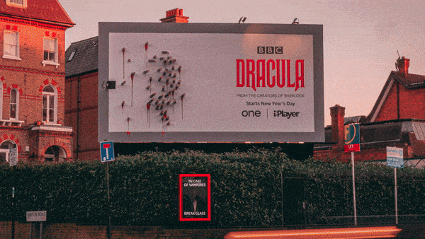 a billboard ad for BBC's Dracula