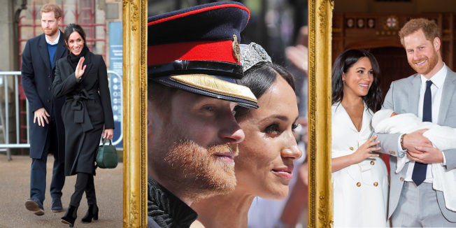 a trio of harry and meghan photos