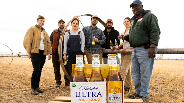Farmers with Michelob Ultra Pure Gold