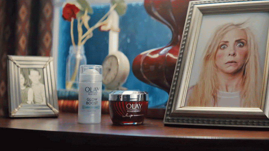 A still from Olay's first Super Bowl ad