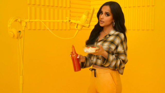 Singer, songwriter and actress Becky G is one of the many stars featured in Sabra's Big Game spot.
