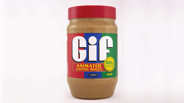 A jar of Jif that says GIF on it