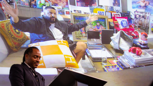 DJ Khaled on a video call
