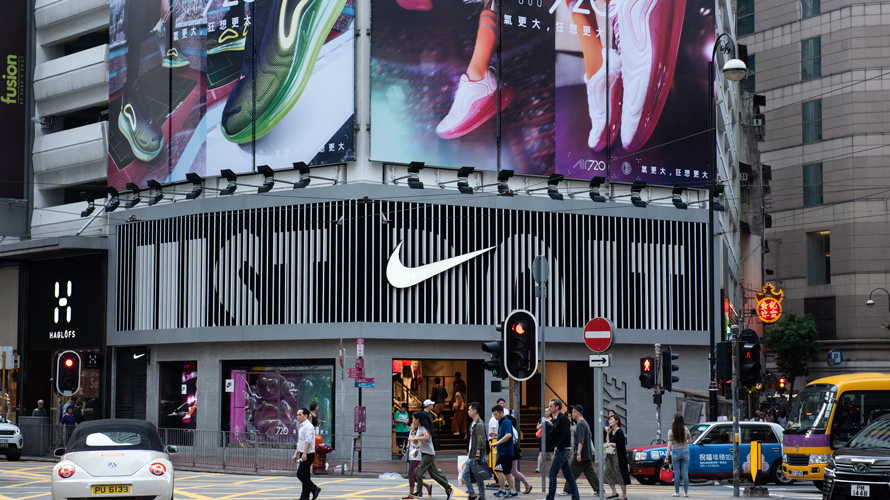Against Dreary Retail Backdrop, Nike 