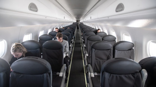 near-empty airplane