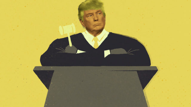 donald trump dressed as a judge