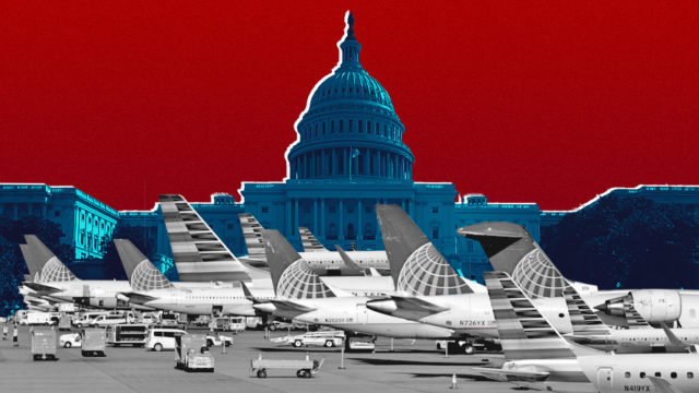 th e capitol with planes parked in front of it