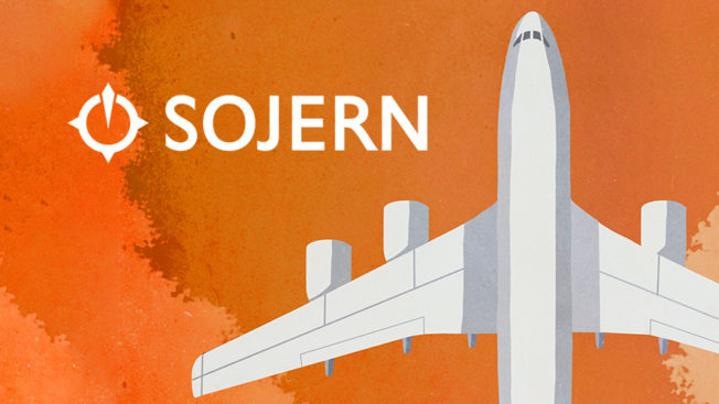 sojern logo with an airplane