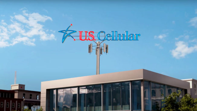 Photo of a building with the U.S. Cellular logo on top