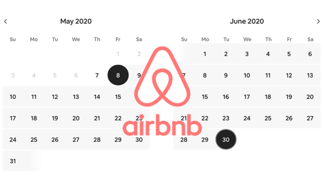 Airbnb logo on a calendar