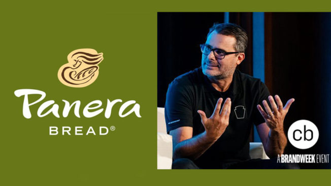 The Panera Bread logo next to a photo of Eduardo Luz