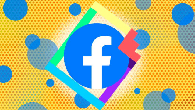 Illustration featuring the Facebook logo