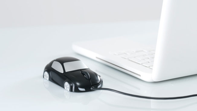 a computer with a car for a mouse