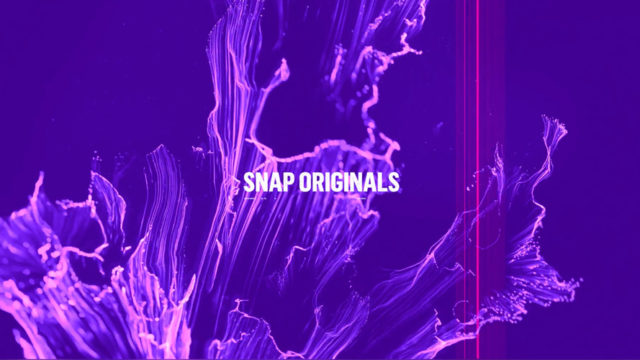 purple background with purple flames that says snap originals