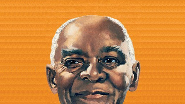 a photo of a smiling old black men, uncle ben's rice