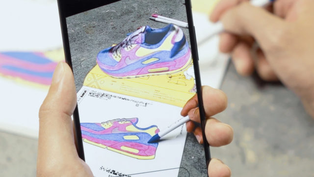 Person coloring in the Nike zine