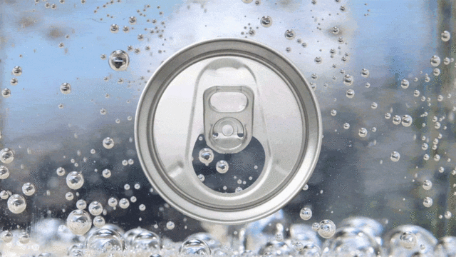 top of a can with bubbles
