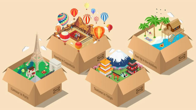 Illustrations of Ikea's Vacation in a Box