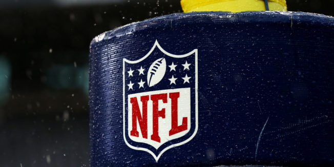 NFL logo on on padding of goalpost