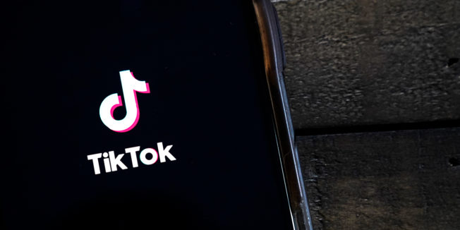 tiktok logo on a cellphone