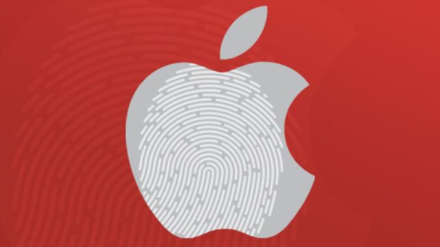 Apple logo with fingerprints