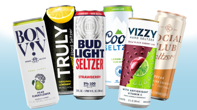 Photo of different hard seltzer cans
