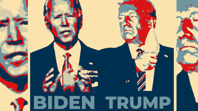Joe Biden and Donald Trump posterized images